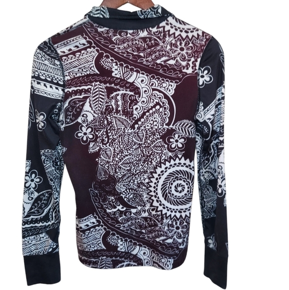 Athleta Paisley Quarter Zip Workout Top - Picture 4 of 5